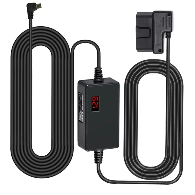 OBD Power Cable for Dashing Camera OBD to USB C/USB Adapter 12-24V to 5V 3A