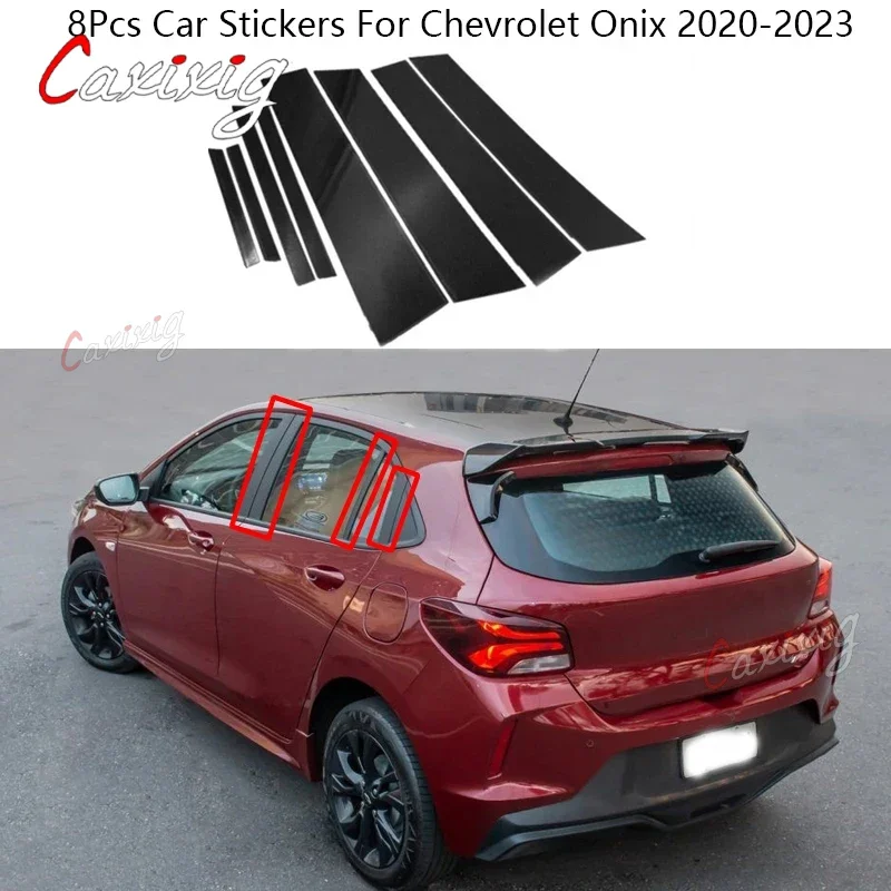 

8Pcs Car Pillar Posts Trims Cover For Chevrolet Onix 2020-2023 Window Trim Cover BC Column Stickers Chromium Decoration