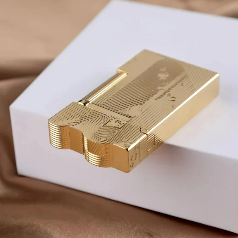 Gold Sleep Mermaid Pattern Vintage Lighter Cigarette Smoking Gas Lighters Classic Sound Metal Lighters Fire Men Collection 6