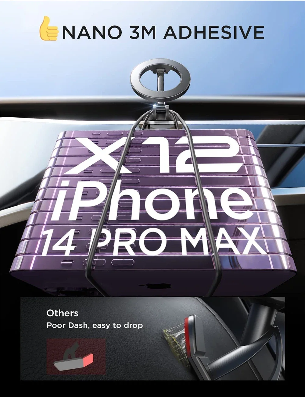 1080 Magsafe Car Phone Holder Vehicles Mobile Support iPhone 14 13 Pro Max Plus cell phone holder stand,magnetic phone holder