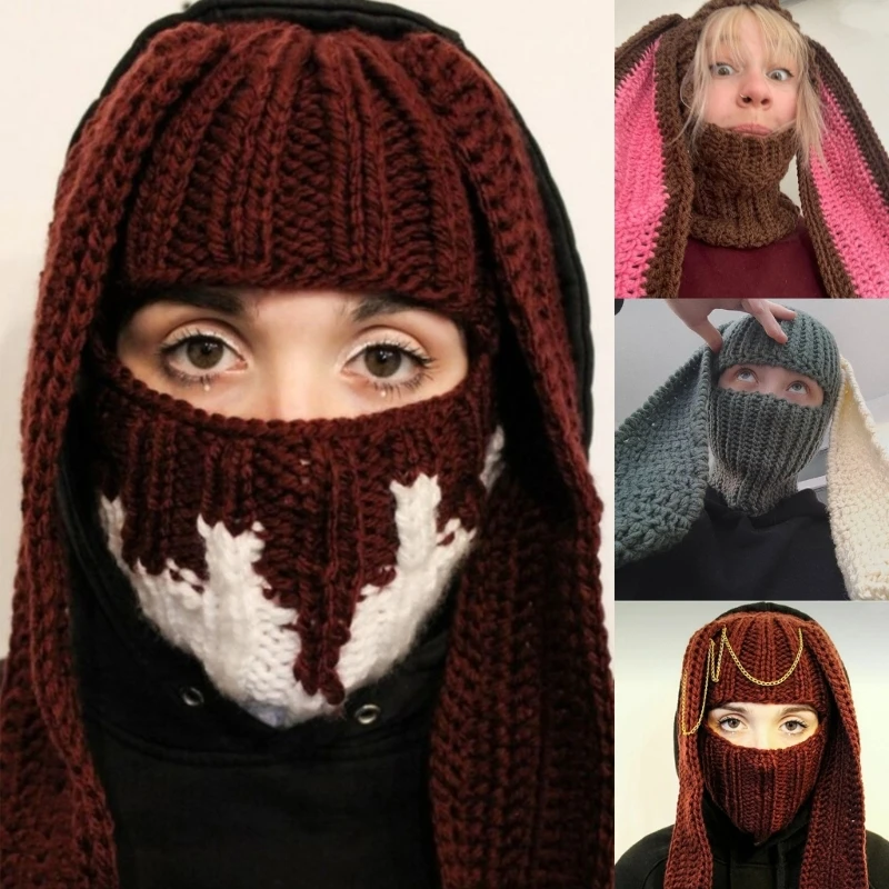 

Winter Eye Exposed Hat Warm Ear Protects Hat Accessories Girl Cartoon Bunny Hat