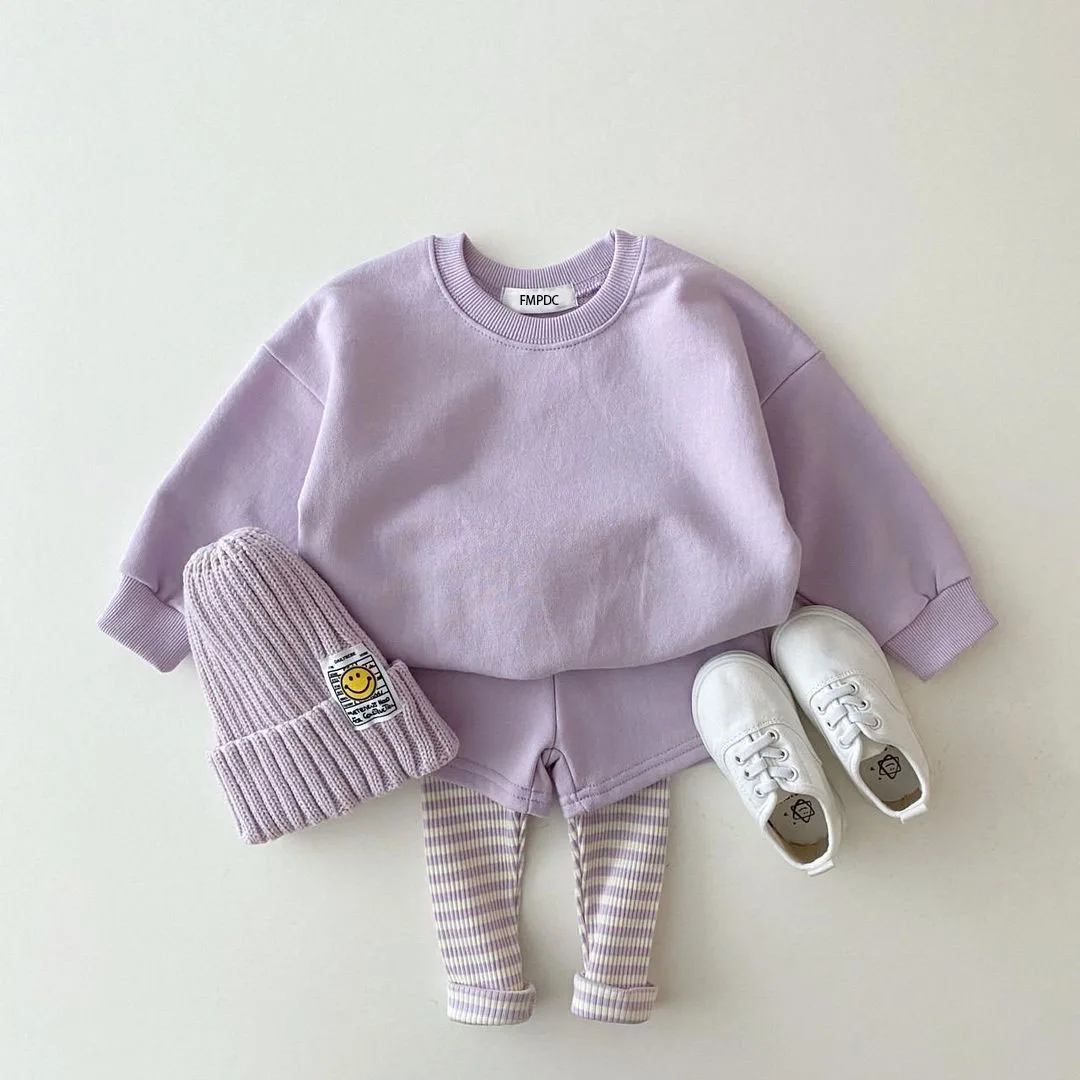 KoreanBabyCottonKinttingClothingSetsKidsBoyGirlsOutfitSpring