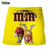 Funny M&M's Chocolate Bean Beach Shorts Men 3D Printing M&M Board Shorts Swimsuit Summer Quick Drying Shorts Sport Shorts 2