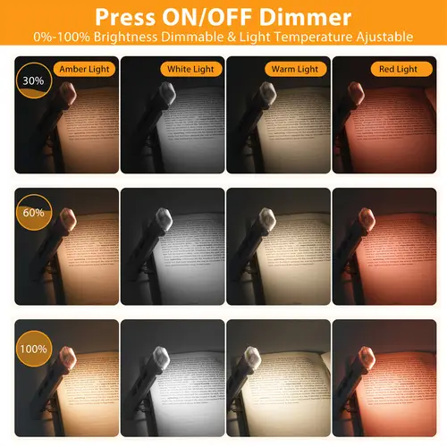 Clip-on Bookmark Book Light With Timer USB Rechargeable Reading Light Mini Led Read Light Portable Bedside Desk Light Read Lamp - Image 3