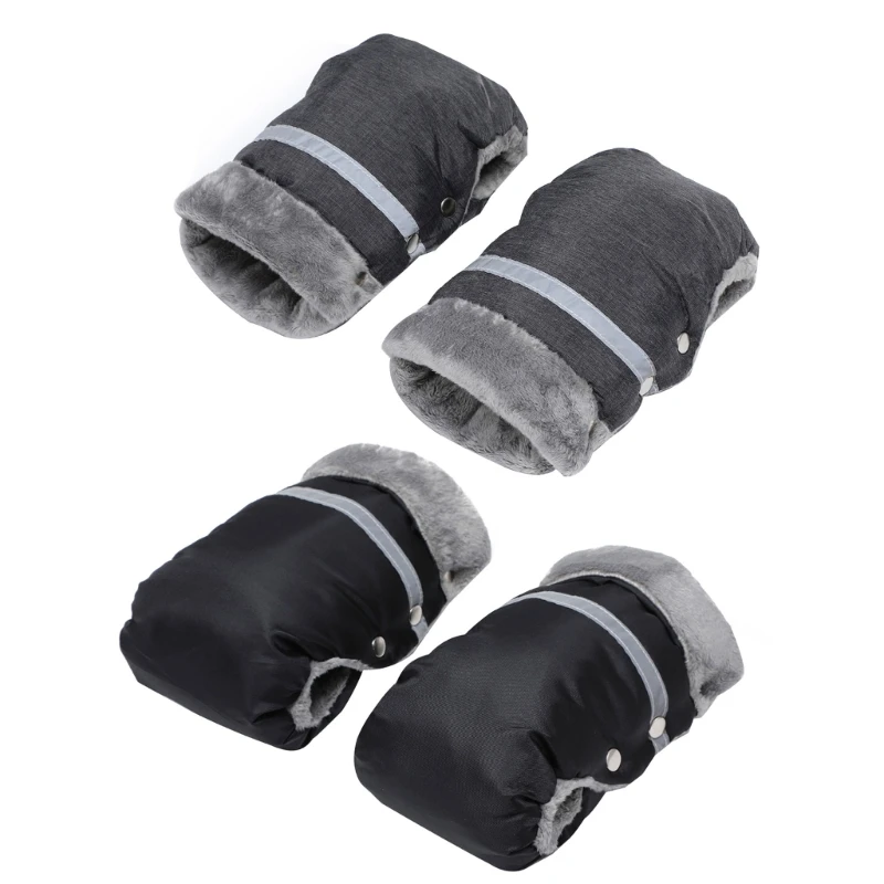 

Fleece Lined Stroller Hand Warmer Winter Warm Hand Muff with Reflective Trim 0