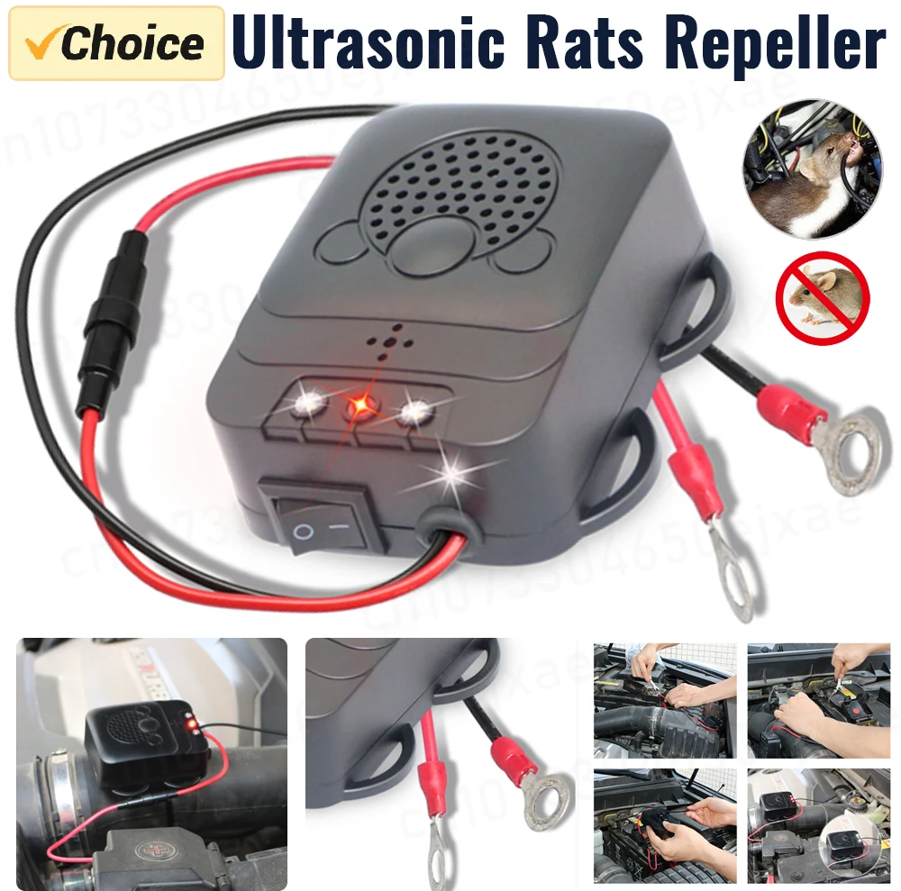 Ultrasonic Mouse Repeller 12V Rat Repellent Pest Control Non-Toxic Repeller Mosquito Insect Rodent Mouse Repeller Accessories