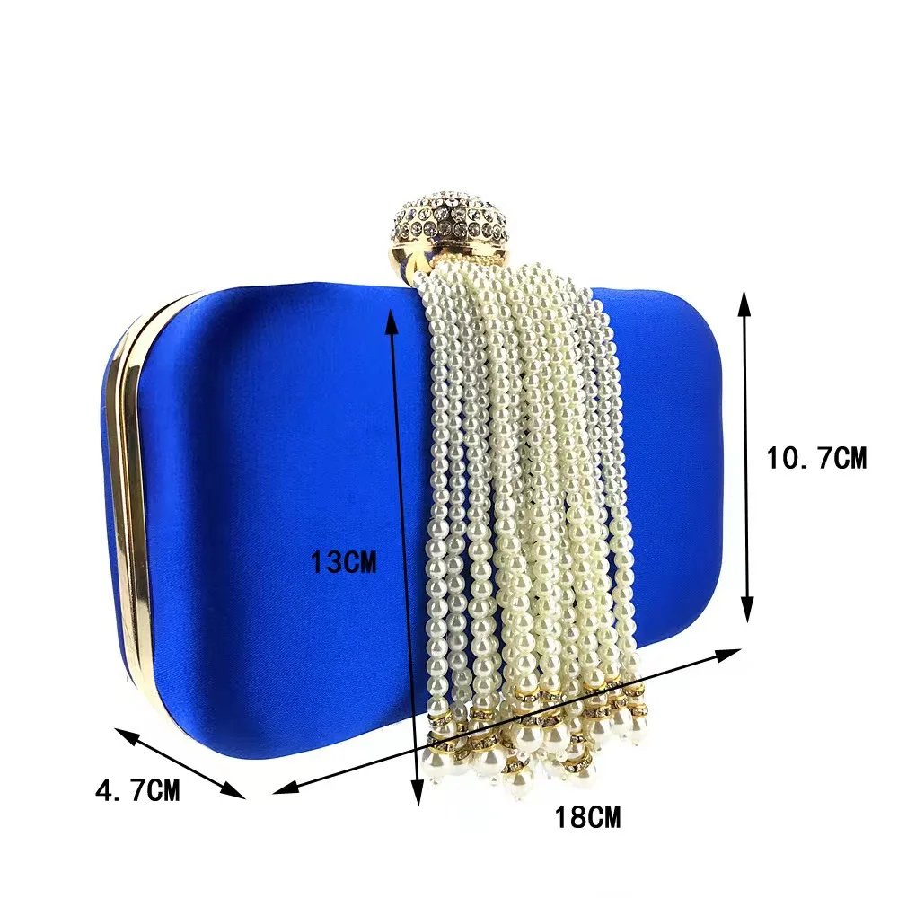 Fashion Diamond Pearl Tassel Evening Bags Dinner Prom Party Handbag Small Clutch For Women Trendy Classic Clutch Shoulder Bags