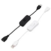 28cm USB Switch Extension Cable Support Data Transmit and Power Supply with On/Off Power Switch for LED Strips, USB Devices 1