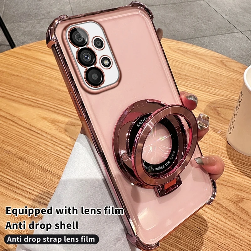 Magnetic Wireless Charging Stand with Four-Corner Anti-Shock Plating Case