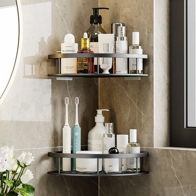 Bathroom Shelves New No-drill Corner Shelf Shower Caddy Storage Rack Shampoo  Holder Toilet Organizer Bathroom Accessories Set - AliExpress