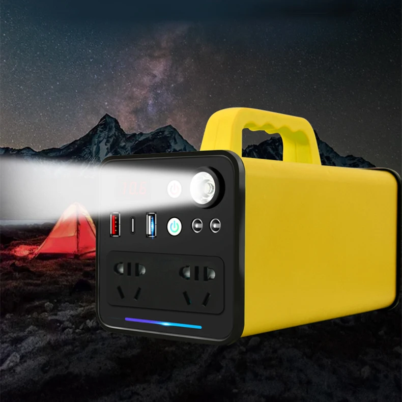 

350W Portable Power Station Backup Lithium Battery with Led Lighting Solar Generator for Outdoors Camping Travel Emergency