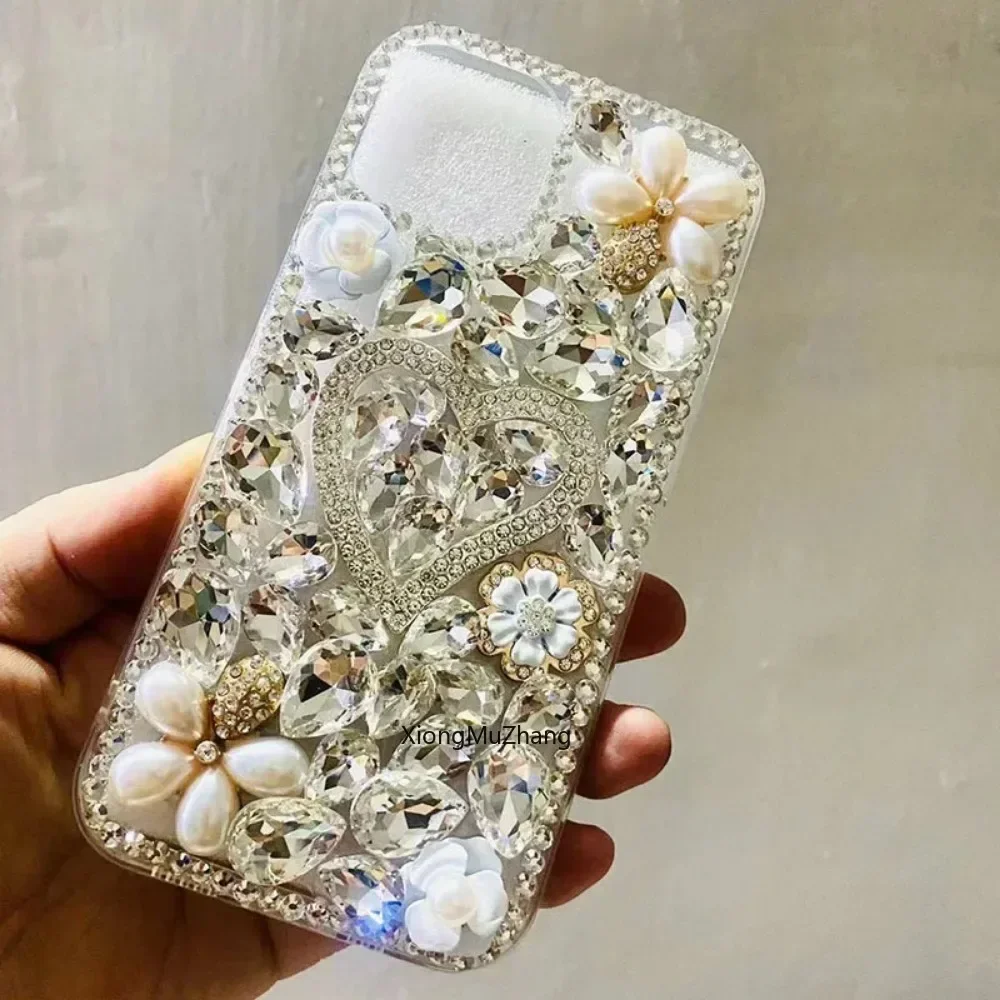 Luxury Love Heart Rhinestone Crystal Case for Samsung S9 Plus S8 S7 Edge for Galaxy Note 20 Ultra Note 10 Pro 10 Lite 9 8