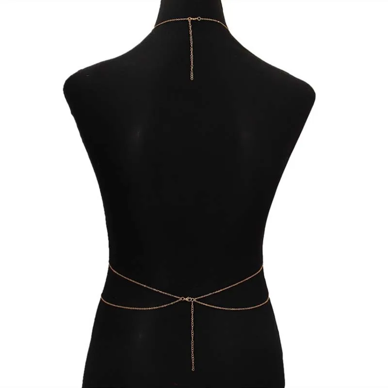 Gold Color Double-Layer Thin Chest Chain Simple Metal