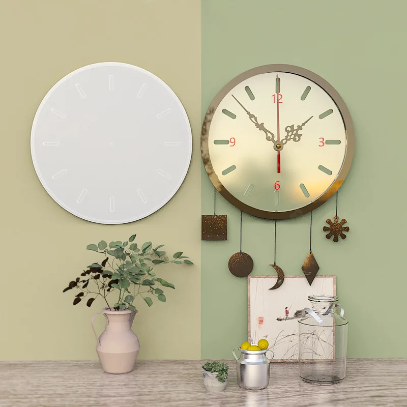 Large Round Clock Silicone Mold DIY Handmade Dial Clock Crafts Epoxy