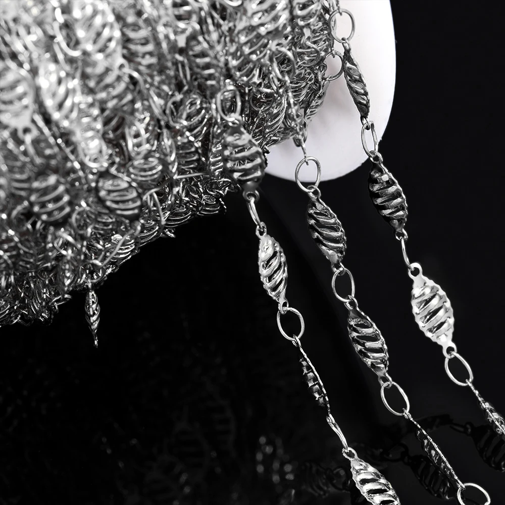 Kein Verblassen, 1 Meter, Edelstahl, DNA-Form, Gliederkette, Bulk-Ketten für DIY-Halskette, Armband, Schmuckherstellung, Komponenten im Großhandel – Detail 2