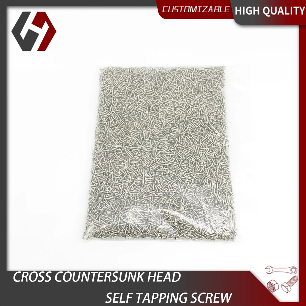 10000Pcs Wholesale price!!! M1 M1.2 M1.4 M1.6 304 Stainless Steel Ni Plated Cross Countersunk Flat Head Tapping Screws |