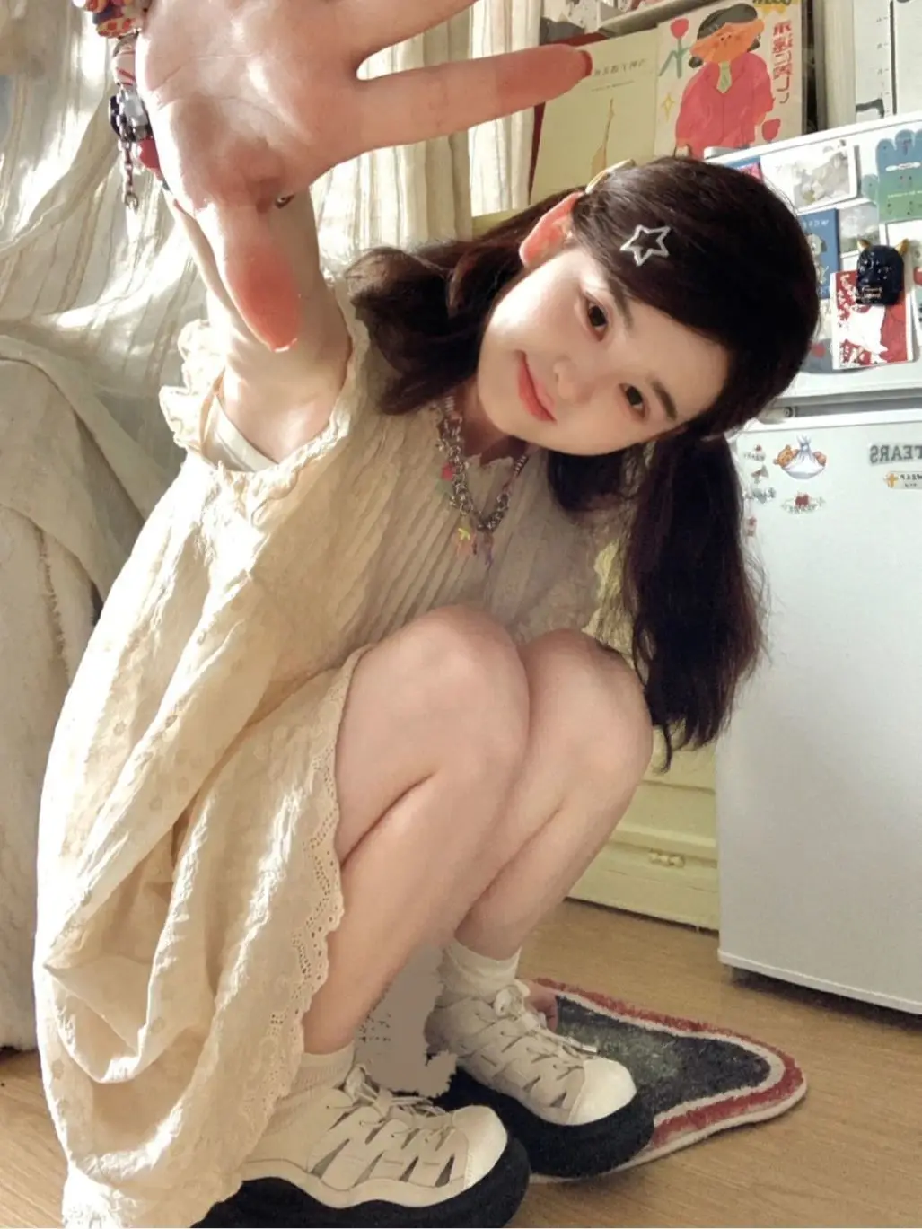 

Женское платье с кружевными вставками, свободное тонкое платье в французском стиле с рукавами-фонариками, модель 2024 на лето