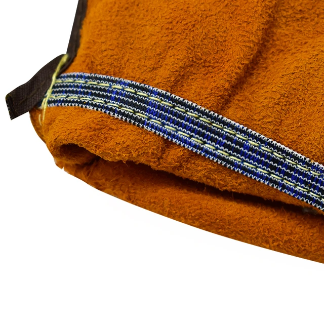 Labor Protection Cowhide Gloves Double-layer Yellow Safety Welding Wear-resistant Gloves Personal Protective Equipment 4