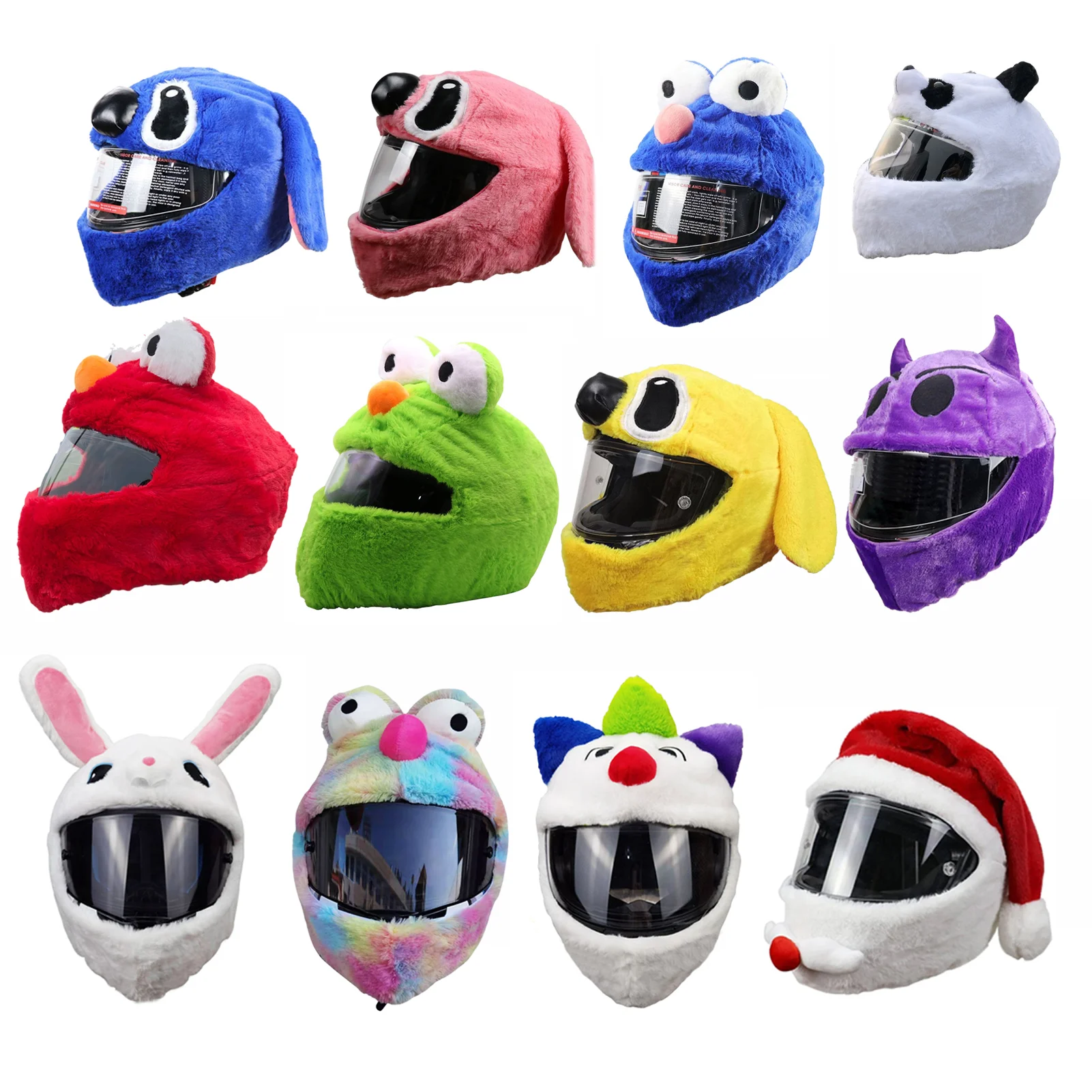  Casque Moto Peluche, Protection Casque Moto, Full Face