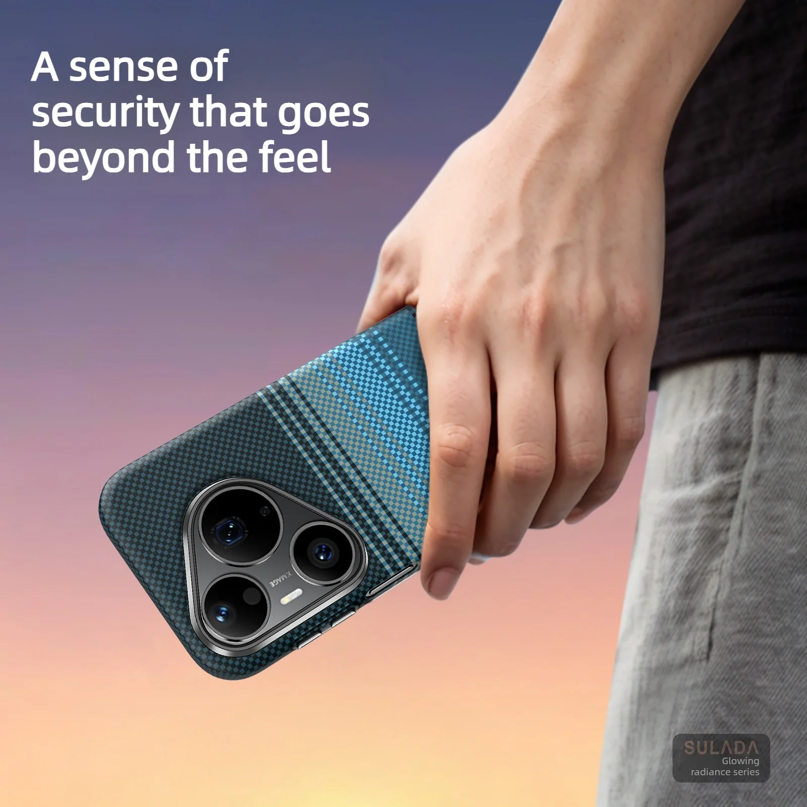 Ultra Strong Carbon Fiber Pattern Case with Magnetic Charging for Business Professionals
