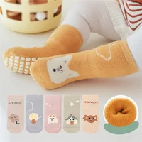 3 paires/lot automne hiver chaud enfant en bas âge garçon filles chaussettes de sol épaissir bébé chaussettes thermiques antidérapantes enfants vêtements accessoires 1