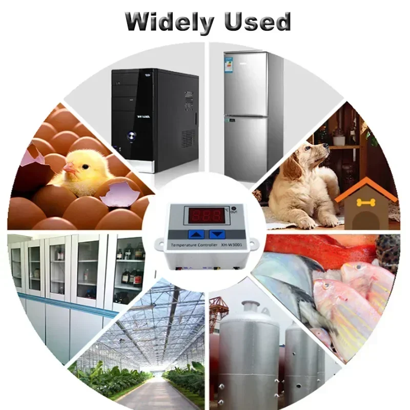마이크로 컴퓨터 온도 컨트롤러, W3001, W3002, DC12V, 24V, AC110, AC200V, 디지털 온도 조절기, 온도 조절기, 가열 냉각 제어