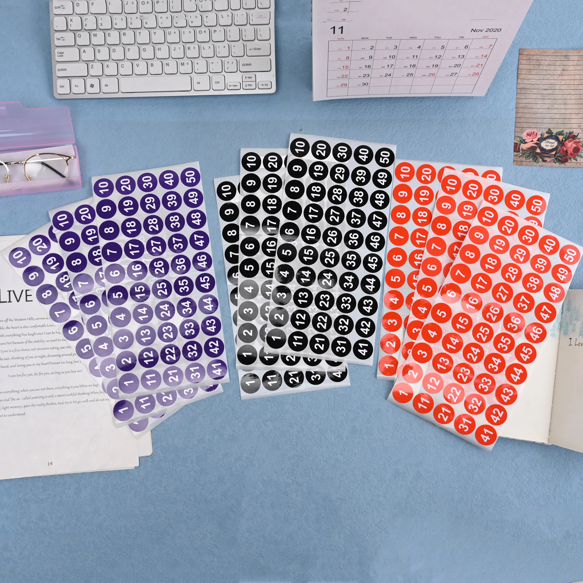 Number Stickers Self-Adhesive 1 To 50 for Inventory Storage Classification