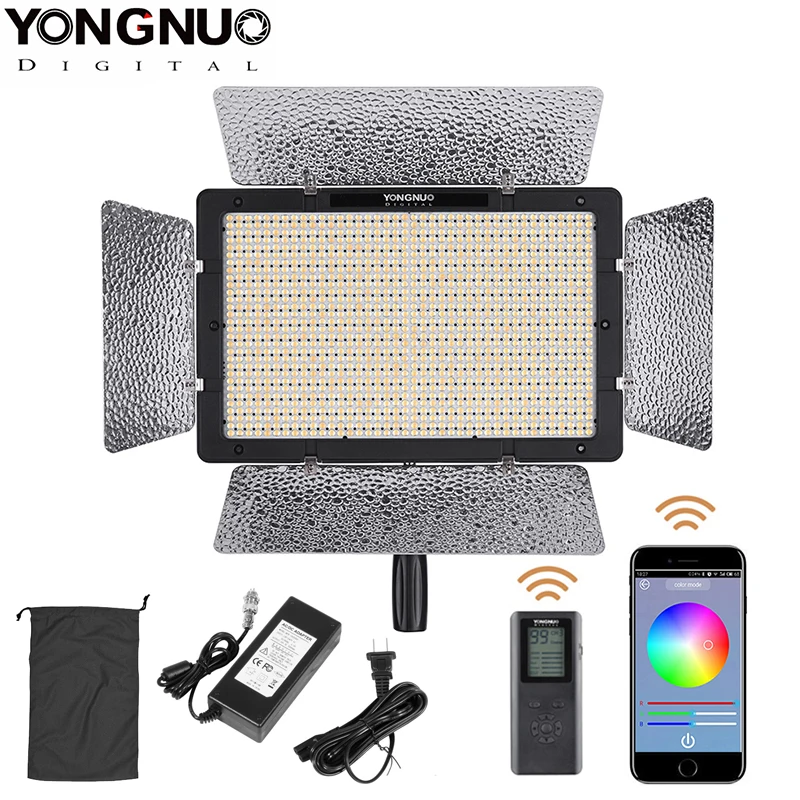 Yongnuo YN1200 + Power Adapter 5500K White 9300LM CRI95 1200 SMD Led Video Fill Light Studio Lighting With Remote Controller