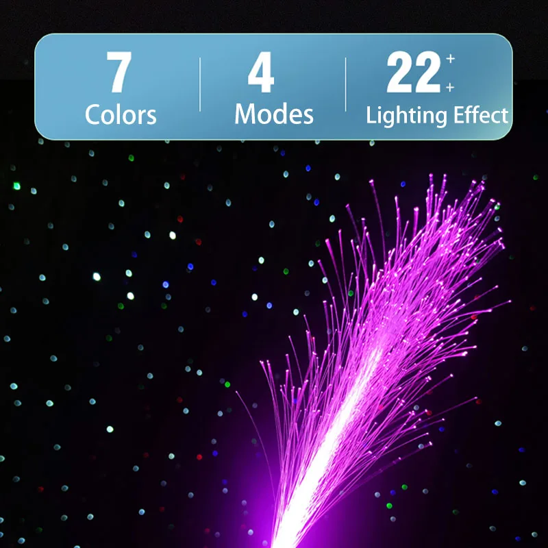 7 Colors Light Up Rod Glows Stick Fiber Optic Wands Magic Flashing
