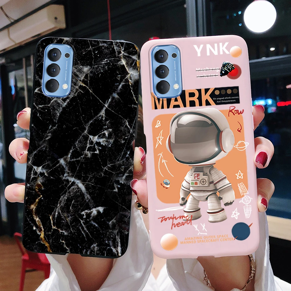 Per Oppo Reno 4 2020 Custodia Custodia Per Telefono Verniciata Astronauta Carino Per Oppo Reno4 4 Pro 4G 5G Cover Morbida Per Reno 4 Pro Cph2109 Shell