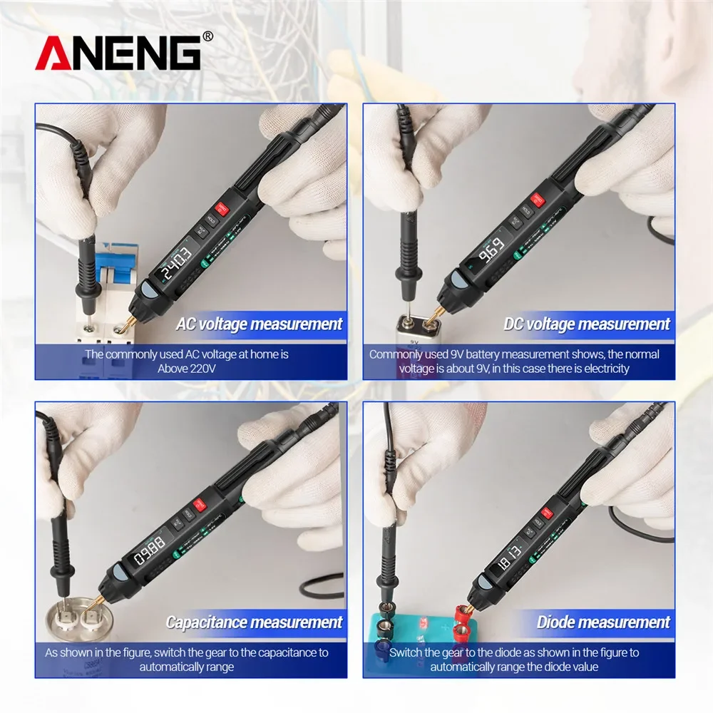 ANENG A3008 Multimeter Digital Multímetro AC/DC Voltage Tester 6000 Counts NonContacAuto Intelligent Sensor Pen Voltage Tool 3