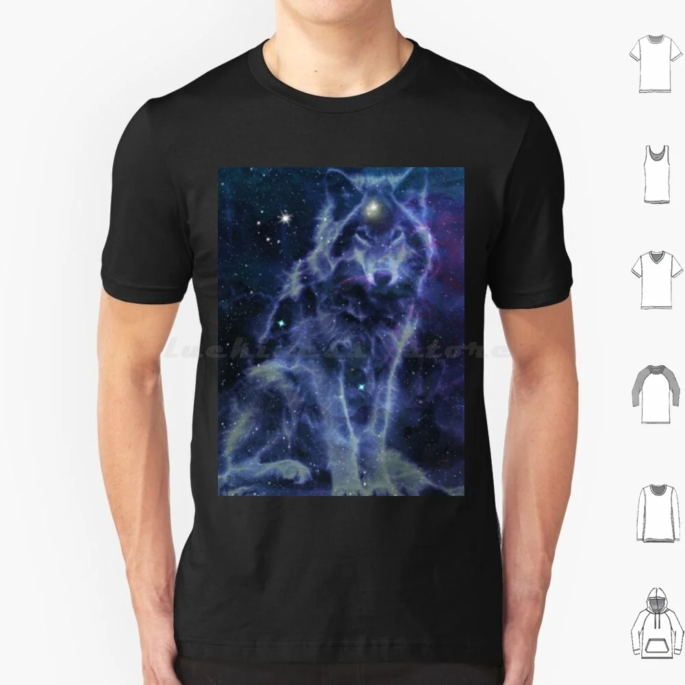 Galaxy Wolf T Shirt Cotone Uomo Donna Stampa Fai Da Te Galaxy Animal Wolf Wolves Animali Con Galaxy Night Skies Stars Galaxy Space