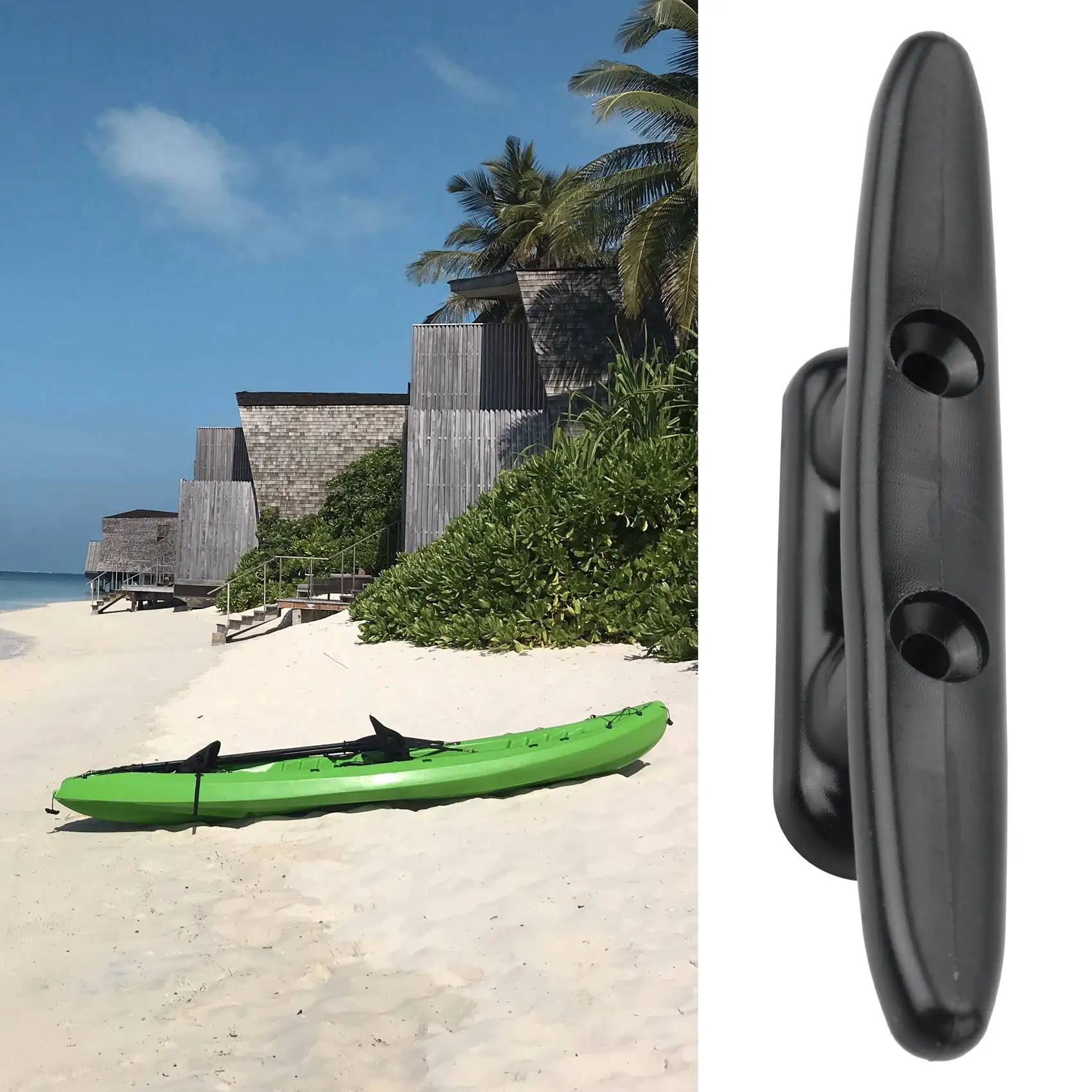 1PC Nylon Plastic Low Flat Cleat Open Base Cleat Marine Boat Yacht Deck Line Rope Tie Boat Hardware Accessories