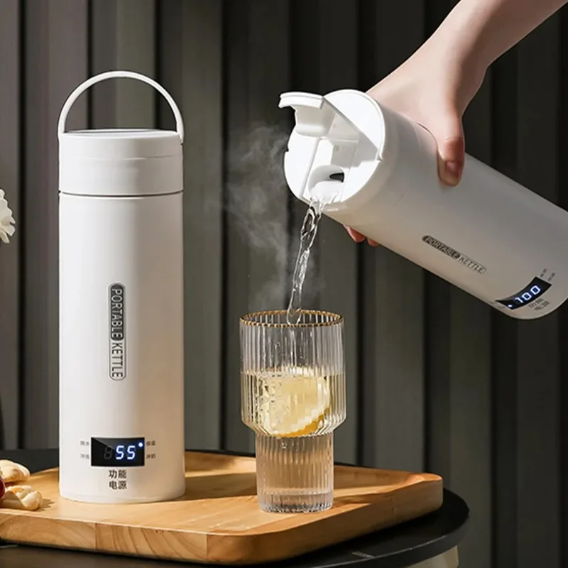 500ML Electric Kettles Portable Tea Coffee Kettle Travel Boil Water Thermal Cup Keep Warm Thermo Anti-Scald Water Bottle 1