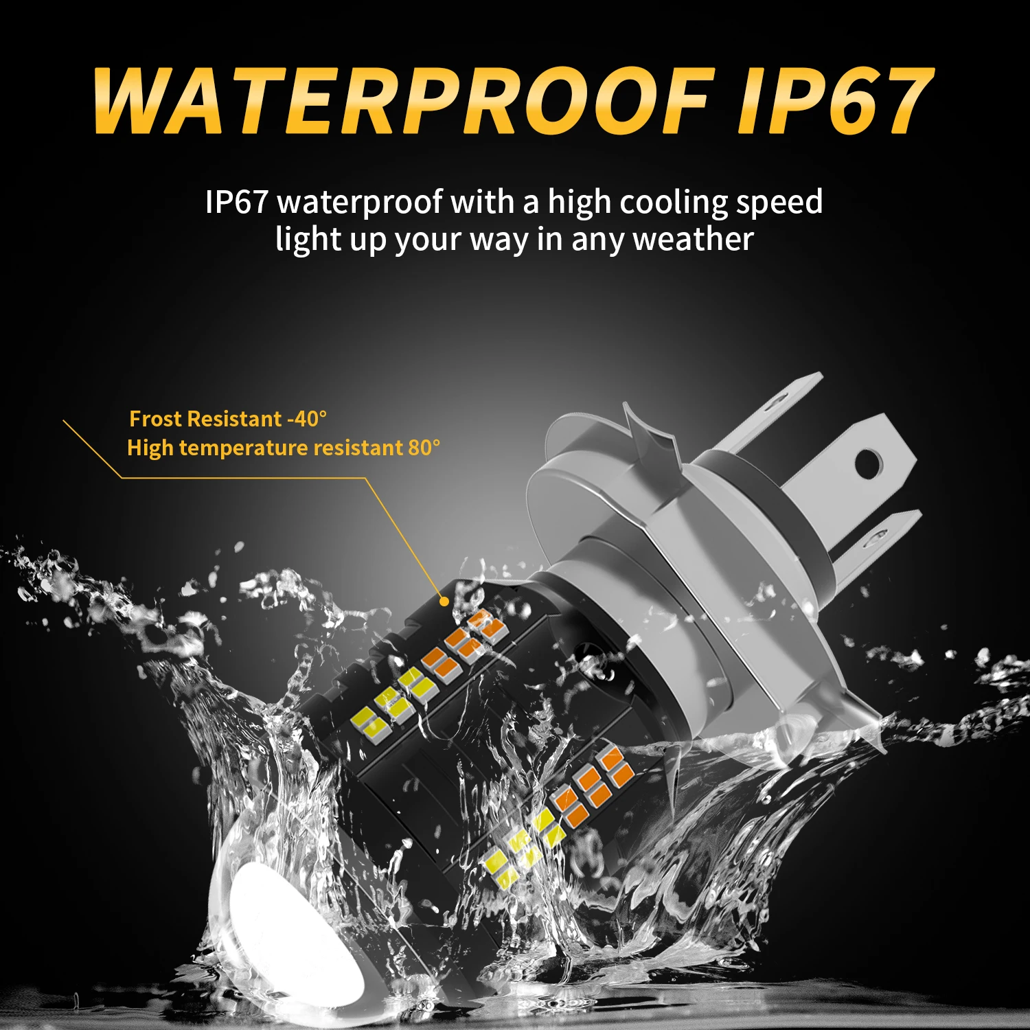 Motorcycle Led Headlight H4 BA20D P15D Bulb Canbus Hi/Lo Beam No Error 3570 CSP 12V 6000K For Motorbike