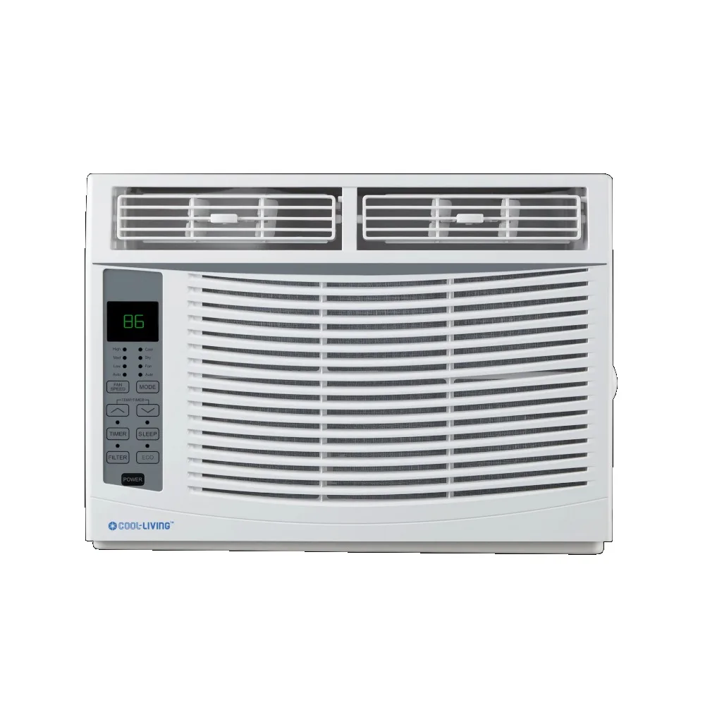 

Cool-Living 6000 BTU 115 Вольт Оконный Кондиционер с цифровым дисплеем и пультом дистанционного управления, белый