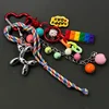 Ins Rainbow Beads Novel Personalized Hanging Chain Car Phone Case Key Bag Pendant for Men and Women Hanging Chain Decorative 3