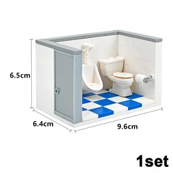 Mini Food Building Block Figures: Creative Toy Set with Bread, Fish, Fruit, and More (Toilet - 1set)