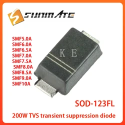 50PCS SOD - 123FL Transient Voltage Suppression Diodes (SMF6.5A)