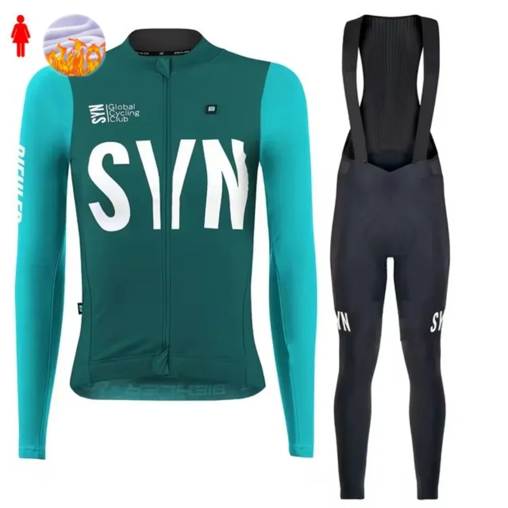 Description Picture 6 of itemSYN Winter Fleece Cycling Jersey Set women Mountian Bicycle Clothes Wear Ropa Ciclismo Racing Bike Clothing Suit Long Sleeve Top