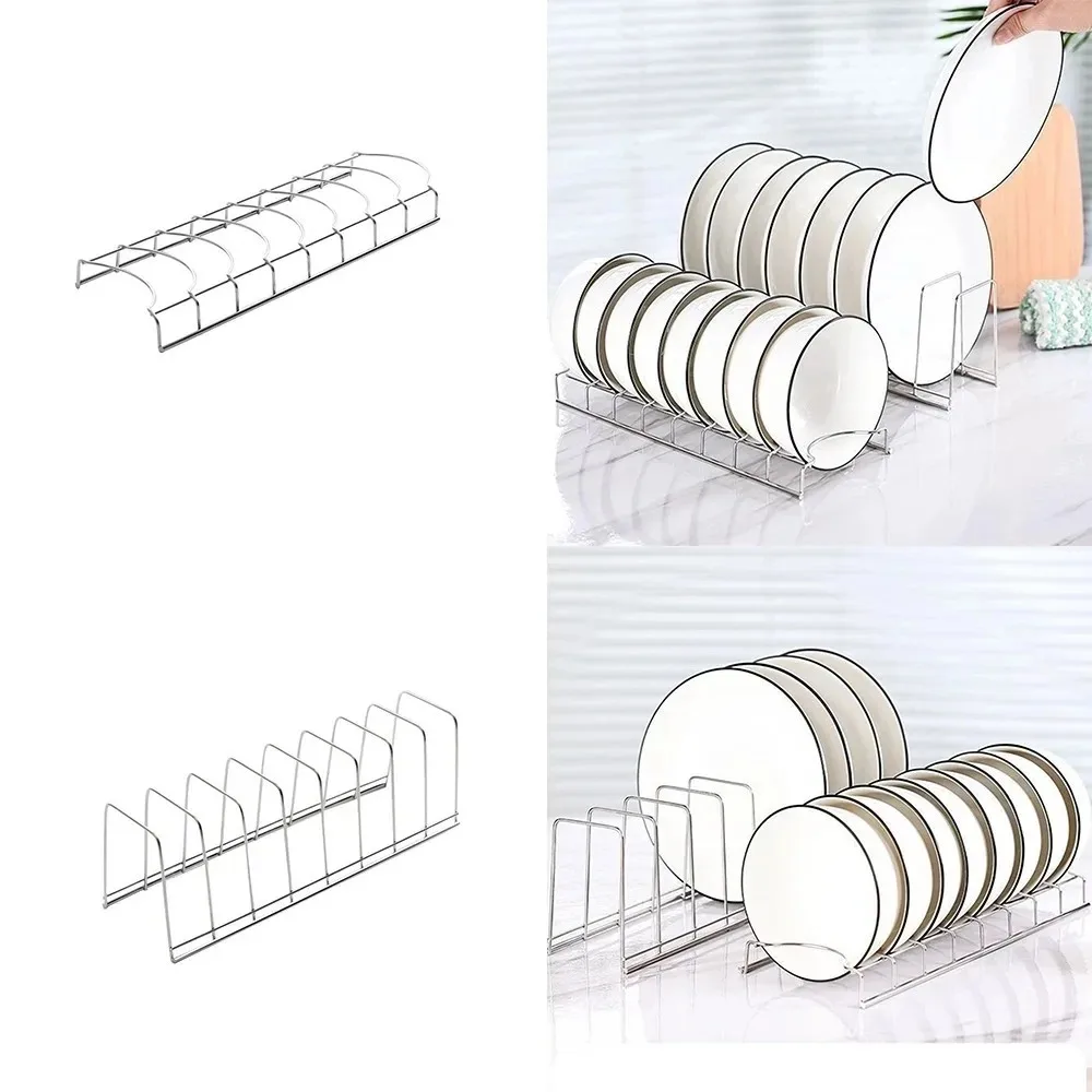 Multi-Functional Bowl Rack + Plate Rack Stainless Steel Cutlery Drain Rack Silver Plate Storage Rack Bowl and Plate Drain Rack