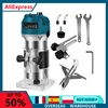 Woodworking Electric Trimmer 30000RPM Wood Milling Engraving Slotting Trimming Machine Hand Carving Router  for 1/4 Inch 6.35mm 1