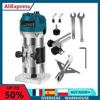 Woodworking Electric Trimmer 30000RPM Wood Milling Engraving Slotting Trimming Machine Hand Carving Router  for 1/4 Inch 6.35mm 1