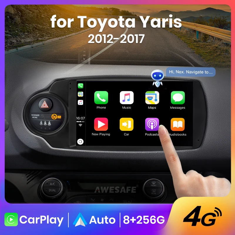 

AWESAFE Wireless CarPlay Android 13 Radio For Toyota Yaris 2012 2013 2014 – 2017 GPS Navigation Stereo Car Intelligent Systems
