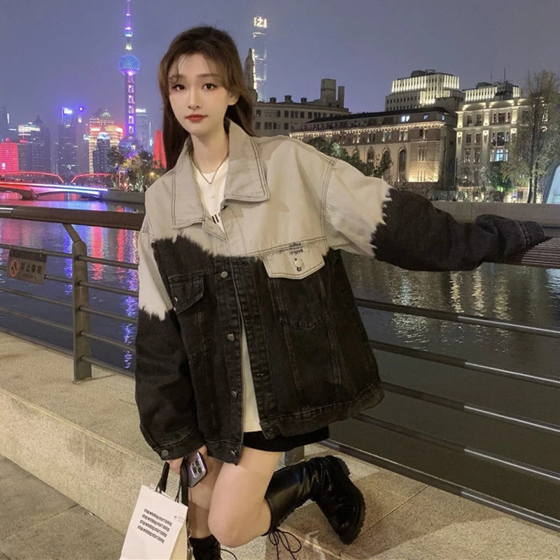 Danceemangoo Lucuever Fashion Gradient Denim Coats