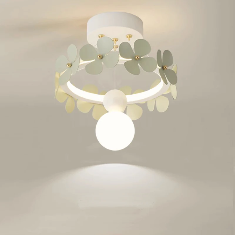 

Aipaite modern Scandinavian green/white glass ceiling lamp aisle hallway LED chandelier living room bedroom light