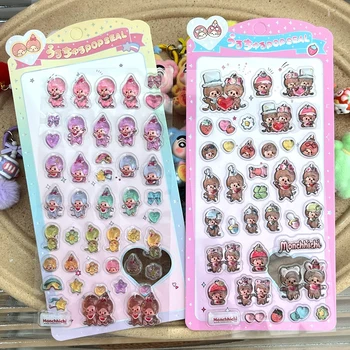 Adesivi 3D in Cristallo, Simpatici Adesivi Monchhichi per Scrapbook, Decorazioni Fai-da-Te per Cover Telefono, Adesivi Decorativi Estetici, Regali