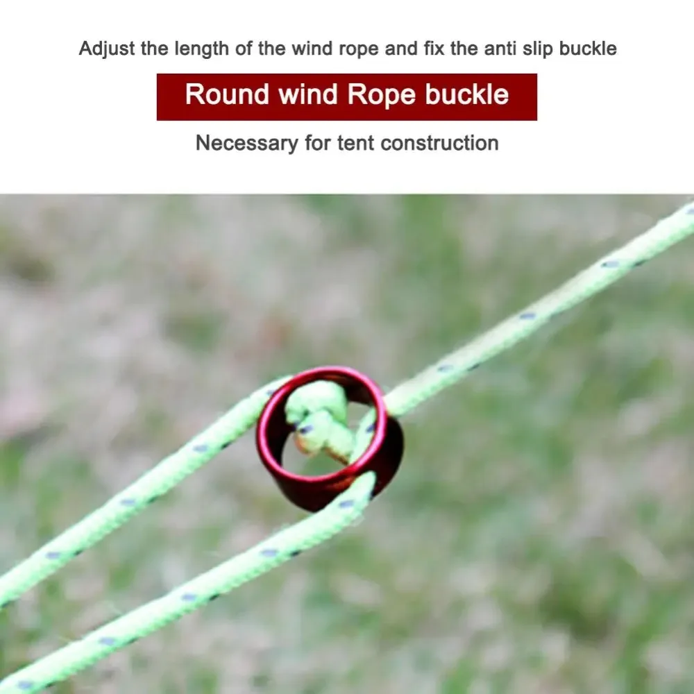 Description Picture 6 of item5pcs Tent Regulating Buckle Camping Cord Tensioners Canopy Awning Wind Rope Buckle Length Fixing Ring Tent Accessory