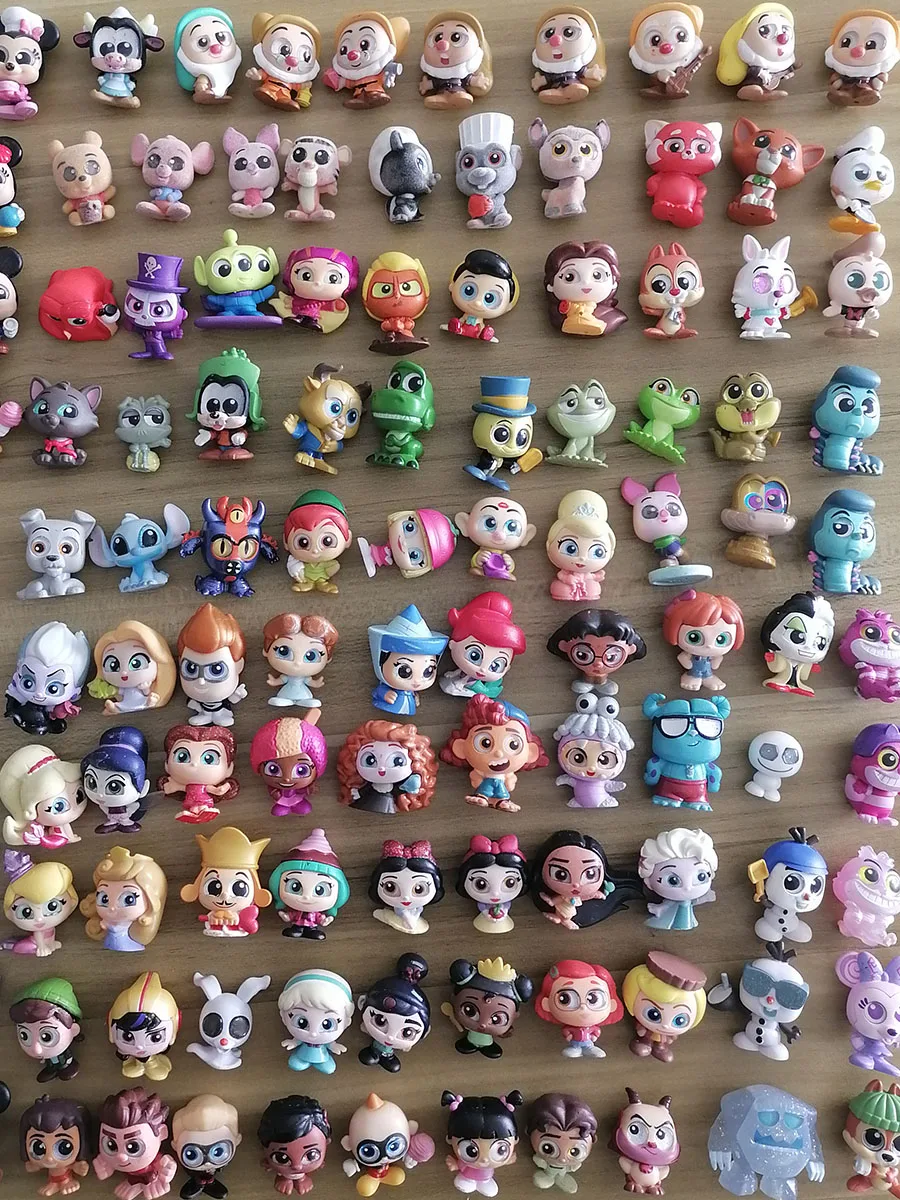 Disney Cartoon Dolls Toy Big Glass Eyes Collectible Princess Mickey Mouse Frozen Rapunzel Action Figure Regalo Di Compleanno Per Bambini