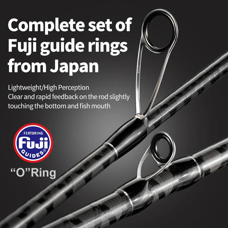 Fishing Rod LINNHUE Fishing Rod Full FUJI Guide 1.92m-2.04m Spinning rod Baitcasting Rod Fishing Tackle Professional Light-weight
